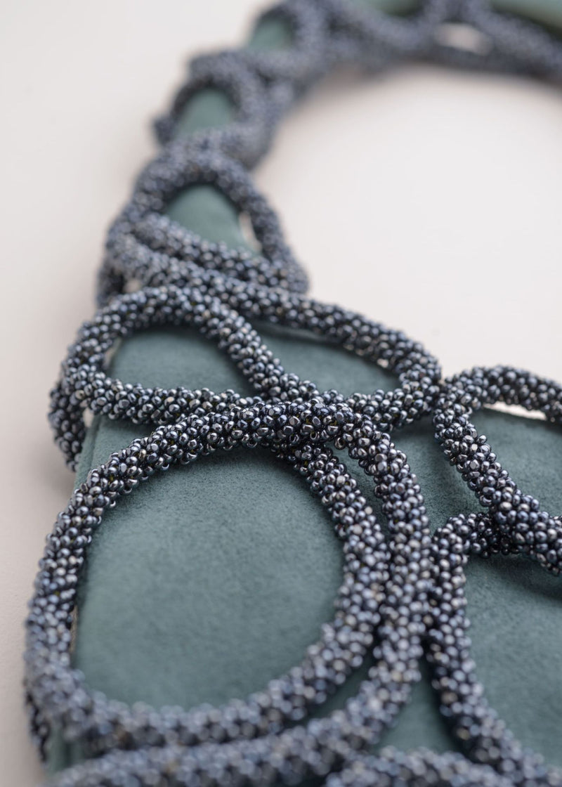 BOLSO TAPIE HAIKURI GRIS METALICO PIEL TEAL