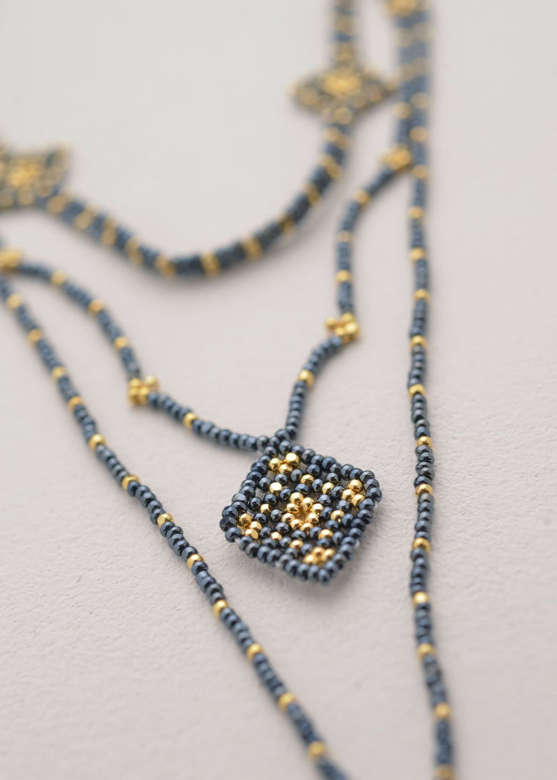 COLLAR WIXA LINEAL ORO GRIS METALICO