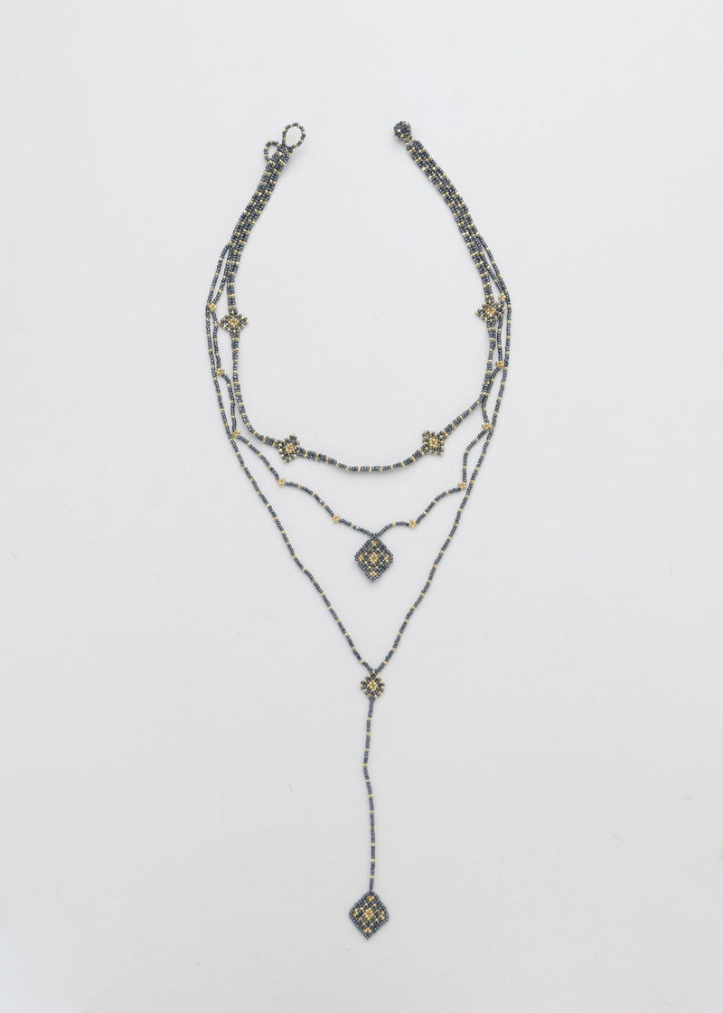 COLLAR WIXA LINEAL ORO GRIS METALICO