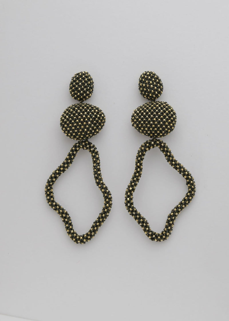 ARETES HAUTE TAWARI ORO NEGRO