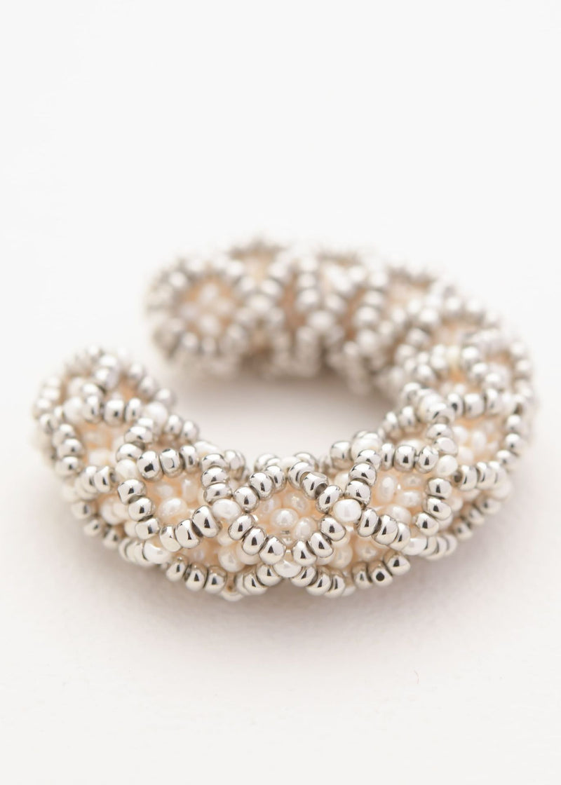 EARCUFF NAWI PLATINO CREMA APERLADO