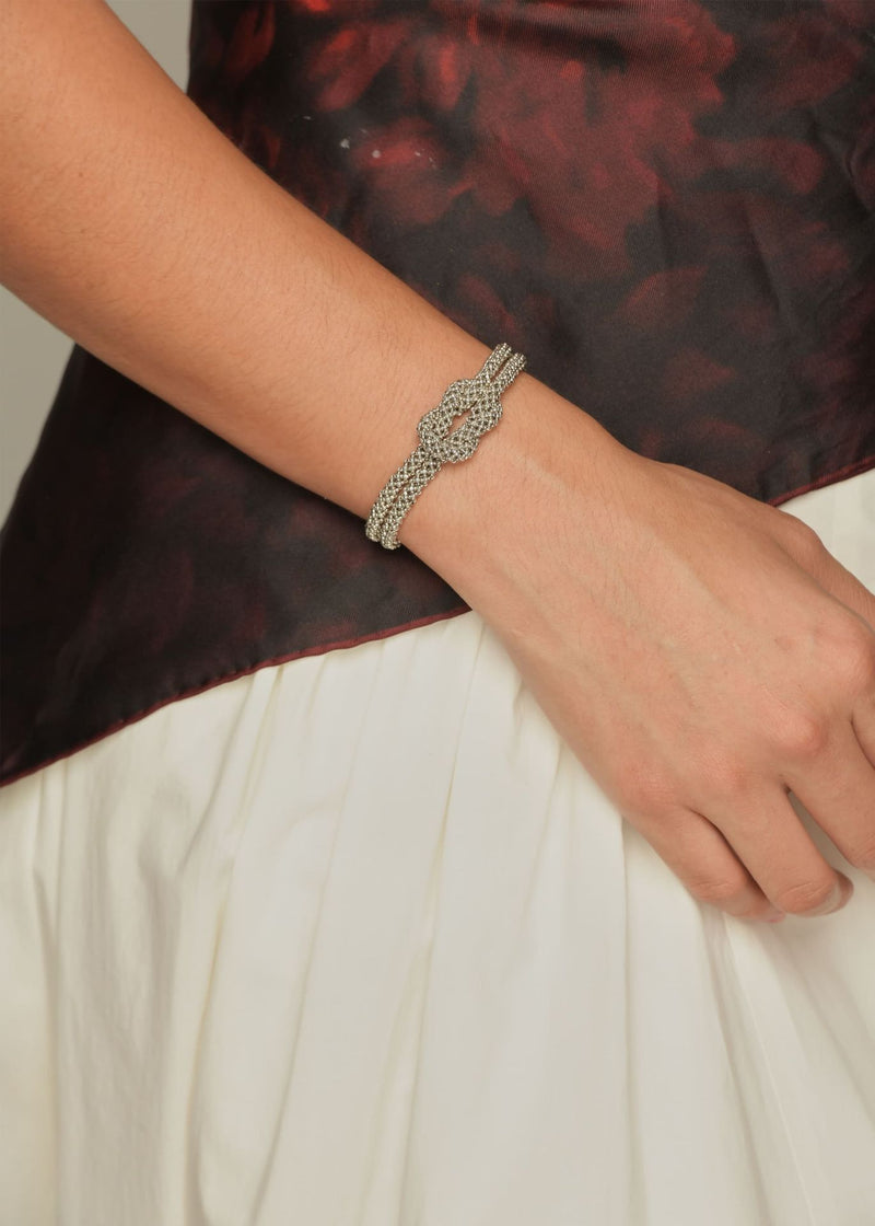 BRAZALETE NUDO TAWARI PLATA PLATINO