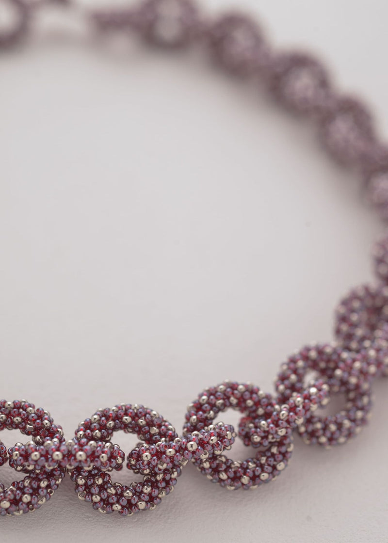 COLLAR HUTA CADENA PLATINO TG GARNET LUSTRE