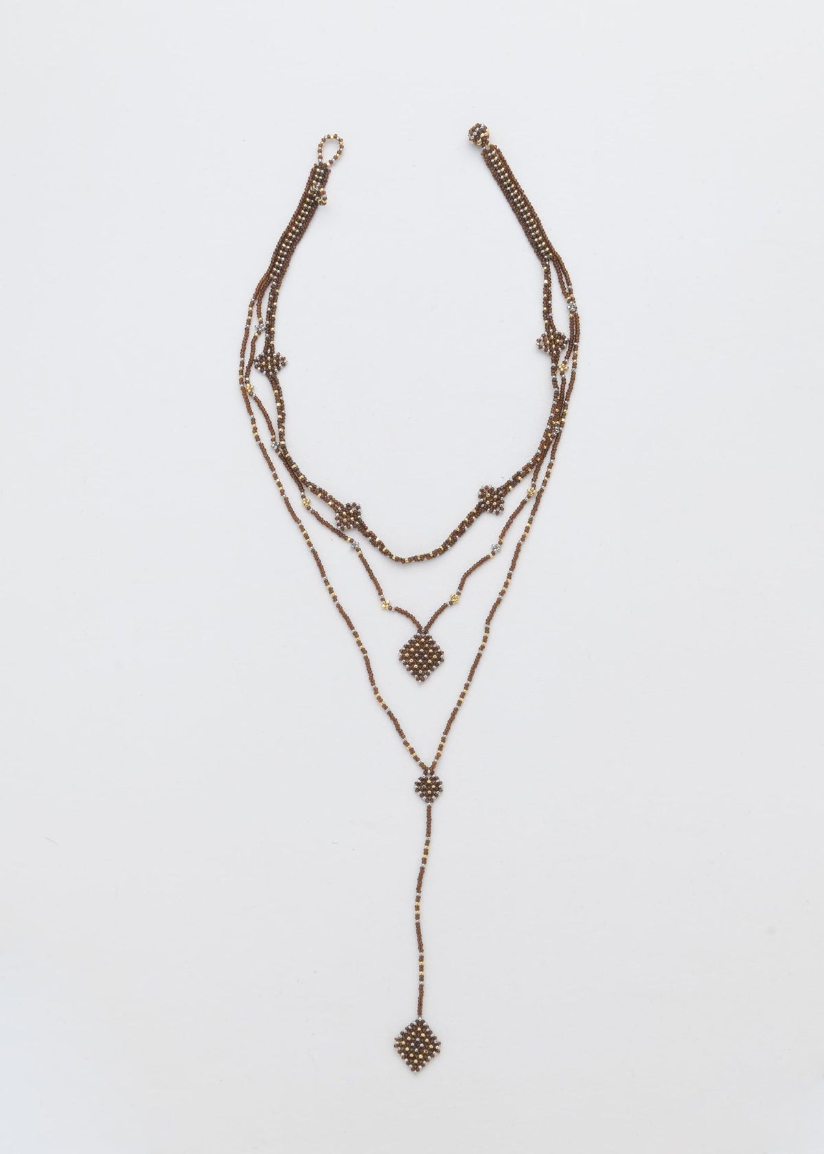 COLLAR WIXA LINEAL ORO PLATINO CAFE TRANSPARENTE