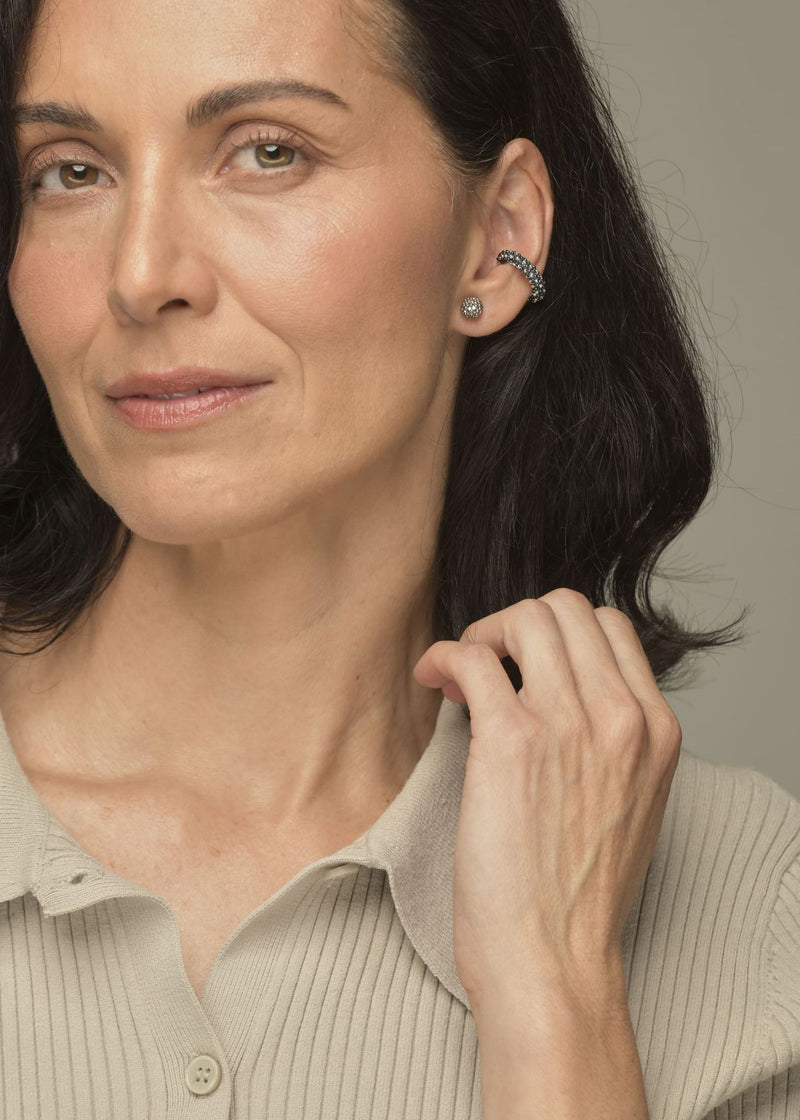 EARCUFF HUTA MARTHA PLATA GRIS METALICO