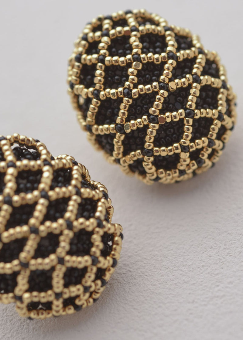 BROQUELES TEJIDO ABIERTO TAWARI ORO NEGRO
