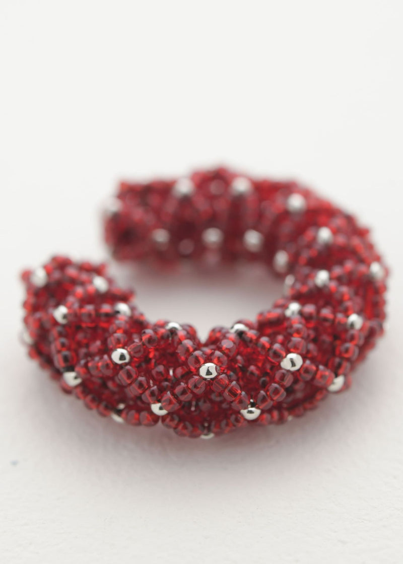 EARCUFF NAWI PLATINO ROJO CEREZA