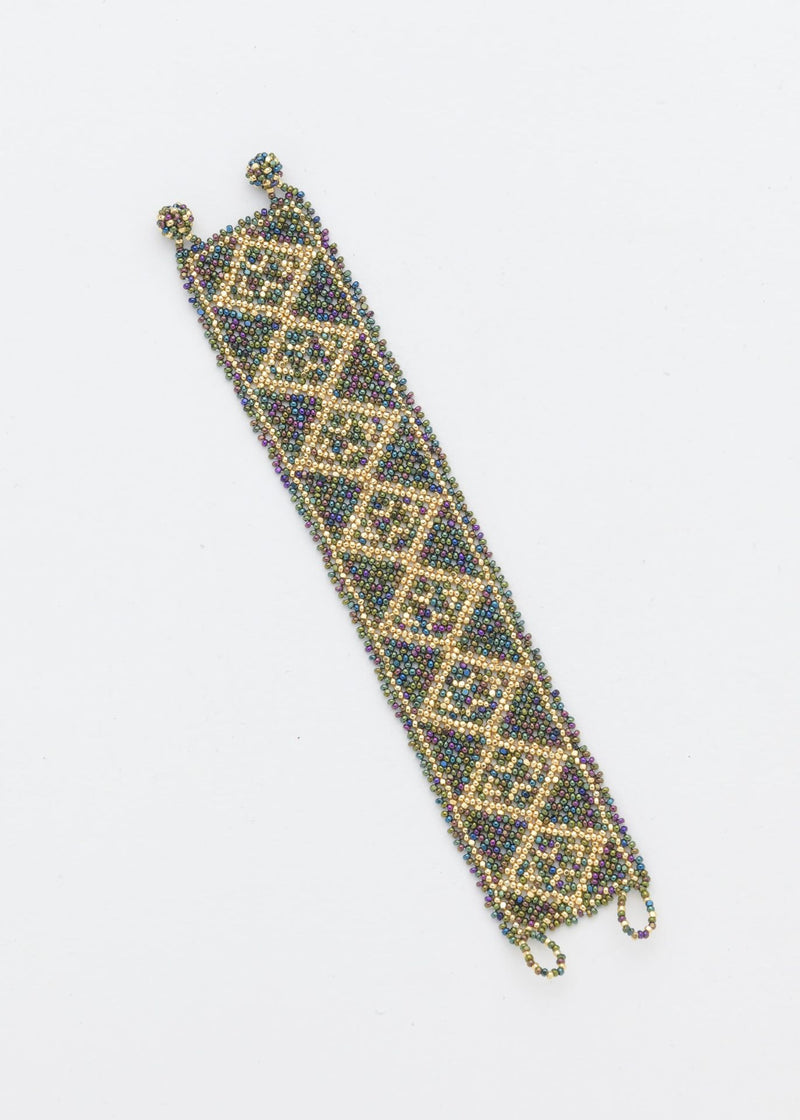 BRAZALETE MARTHA ORO VERDE TORNASOL
