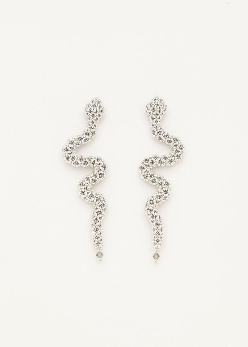 ARETES SERPIENTE NAWI PLATA PLATINO