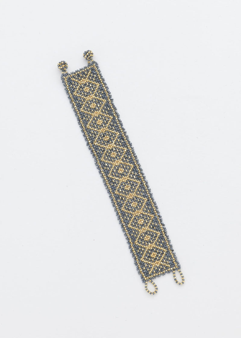 BRAZALETE MARTHA ORO GRIS METALICO