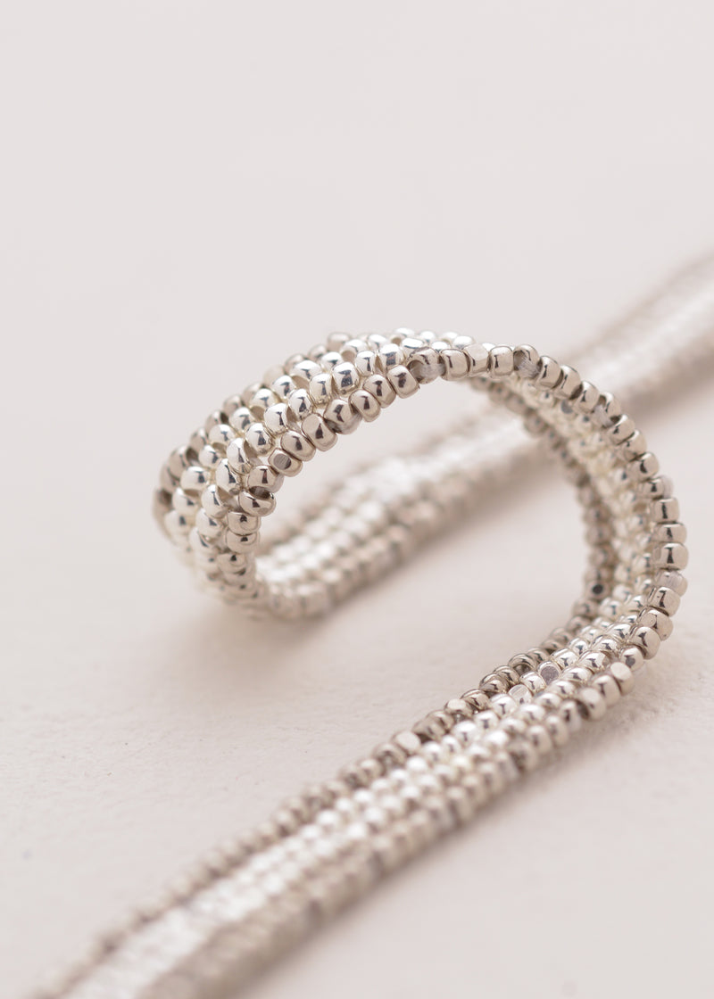 BRAZALETE HUTA LINEAL PLATA PLATINO