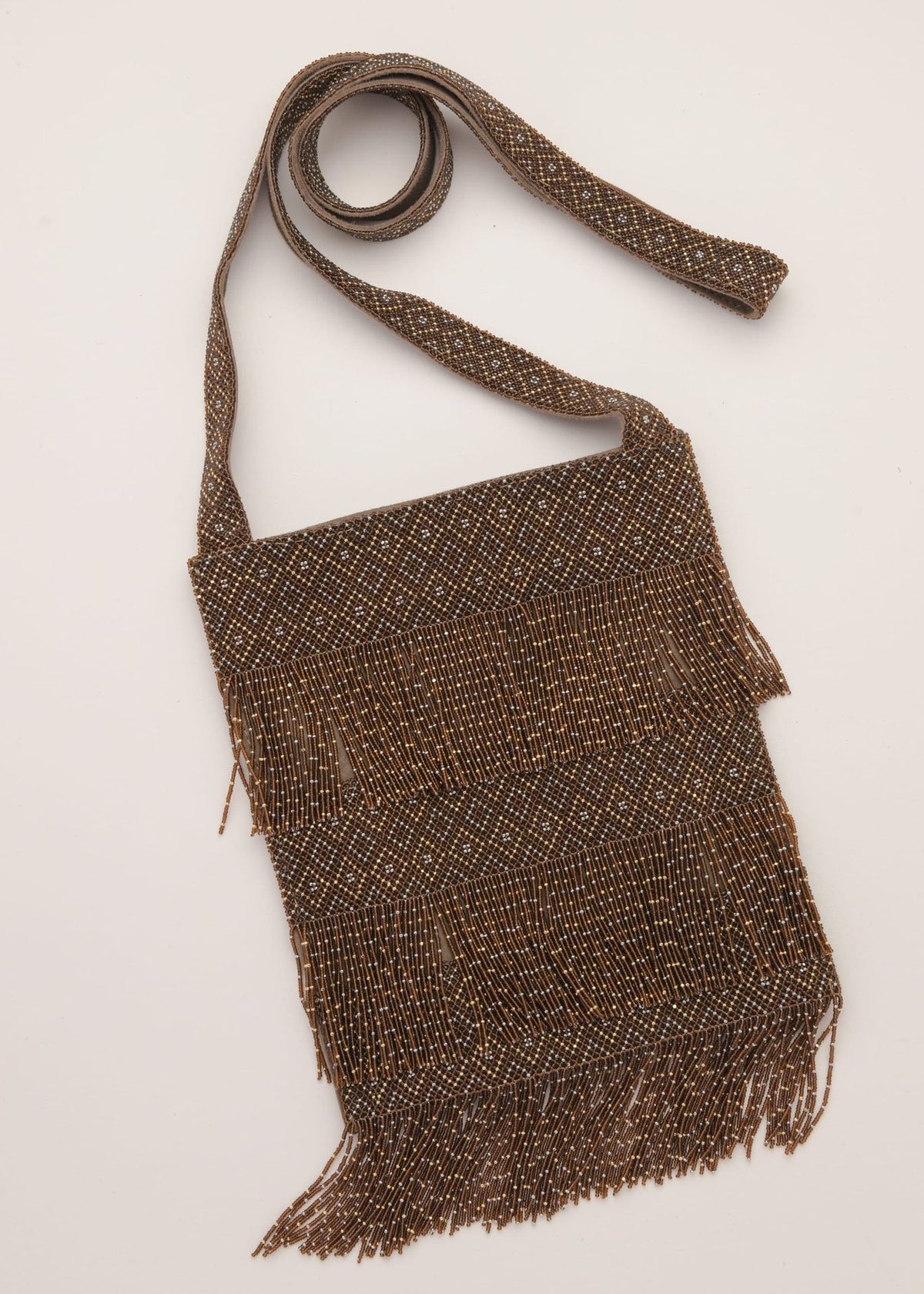 MORRAL TIRAS ORO PLATINO CAFE TRANSPARENTE