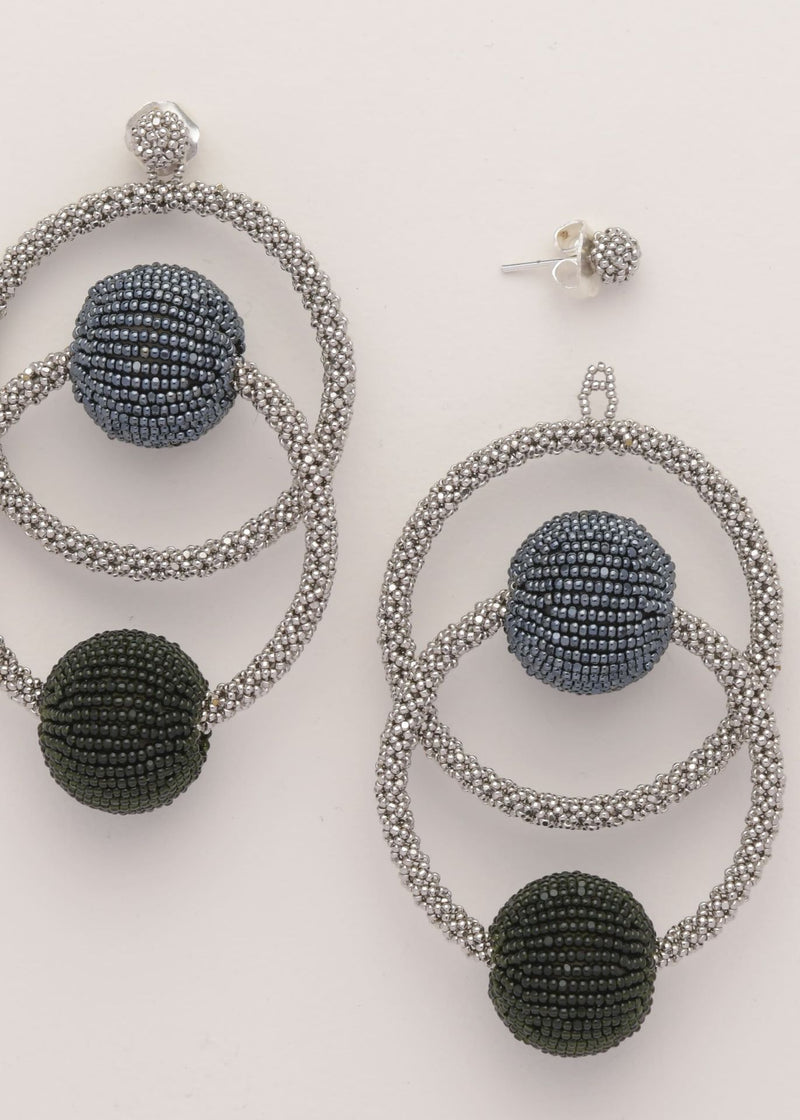 ARETES ECO SATEL PLATINO GRIS METALICO VERDE BOTELLA OBSCURO