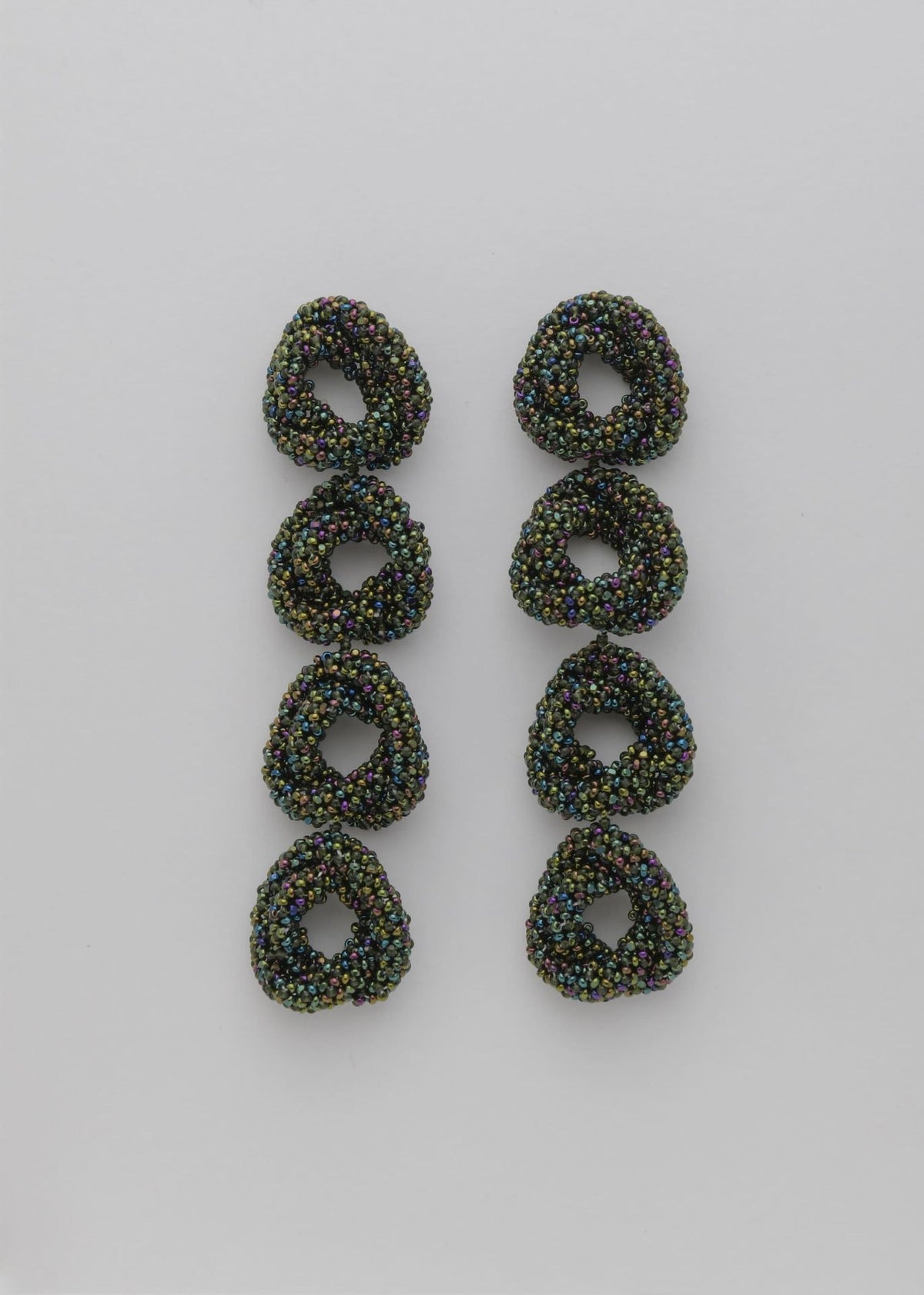 ARETES CUATRO HAIKURI VERDE TORNASOL VERDE BOTELLA OBSCURO