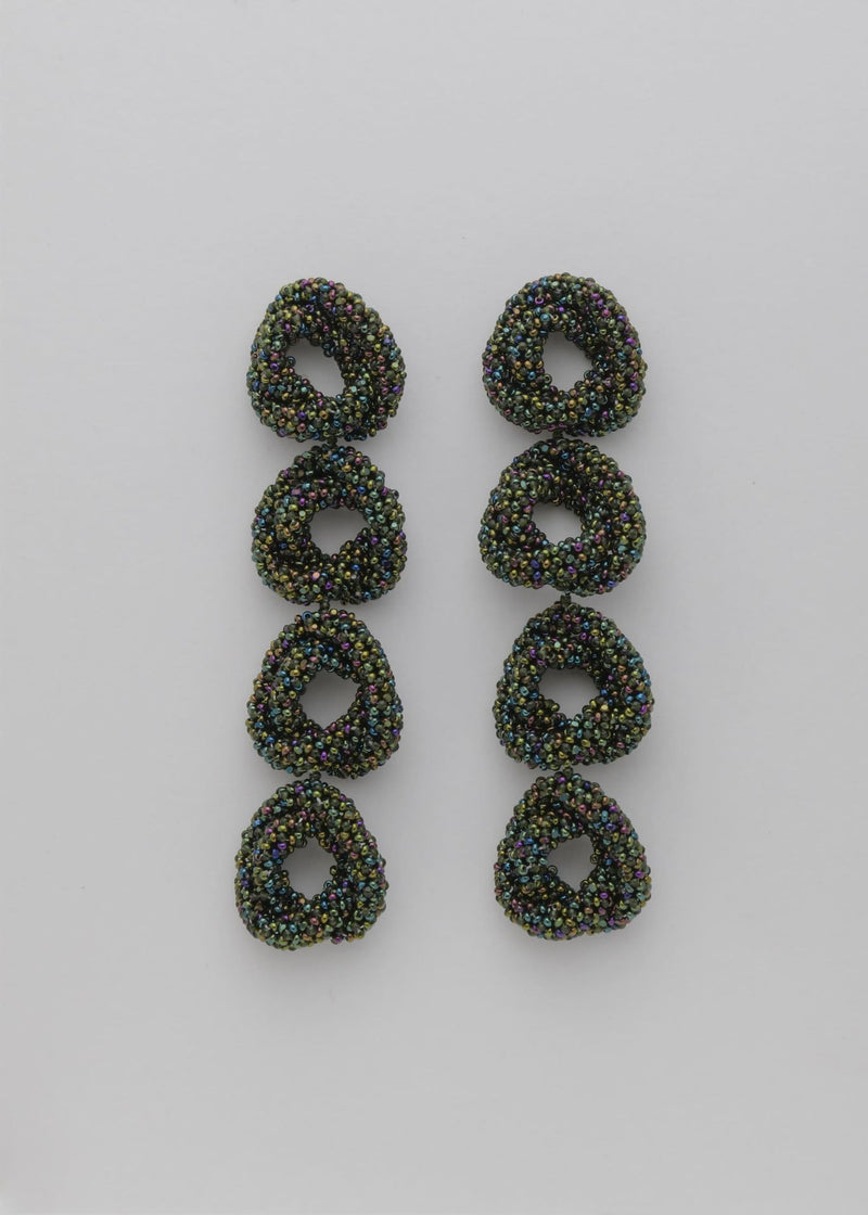 ARETES CUATRO HAIKURI VERDE TORNASOL VERDE BOTELLA OBSCURO