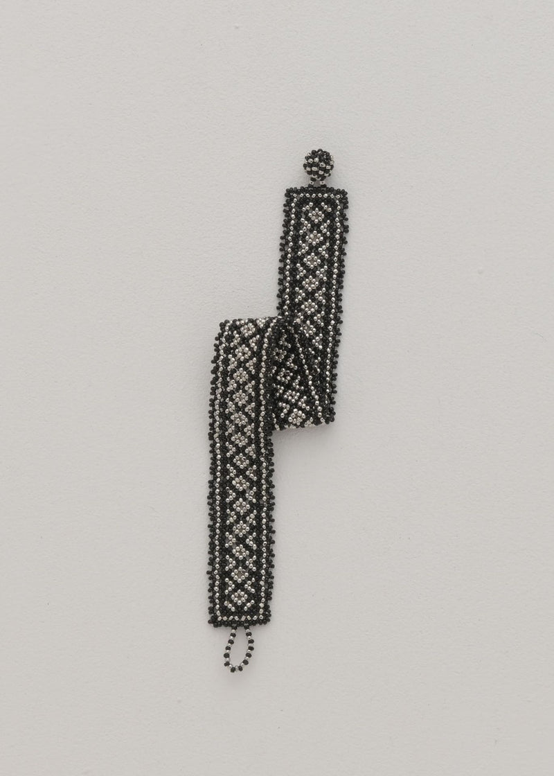 BRAZALETE HUTA MARTHA PLATINO NEGRO