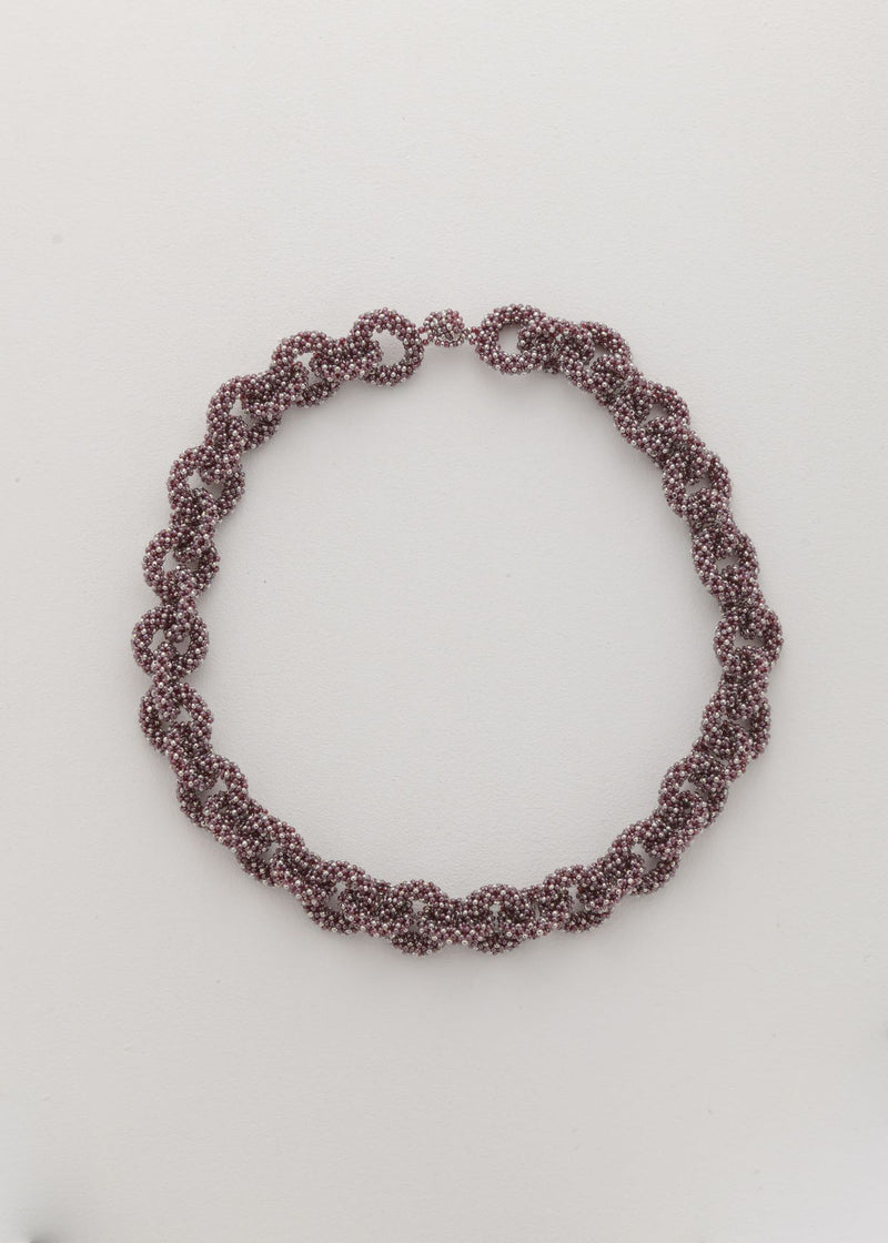 COLLAR HUTA CADENA PLATINO TG GARNET LUSTRE