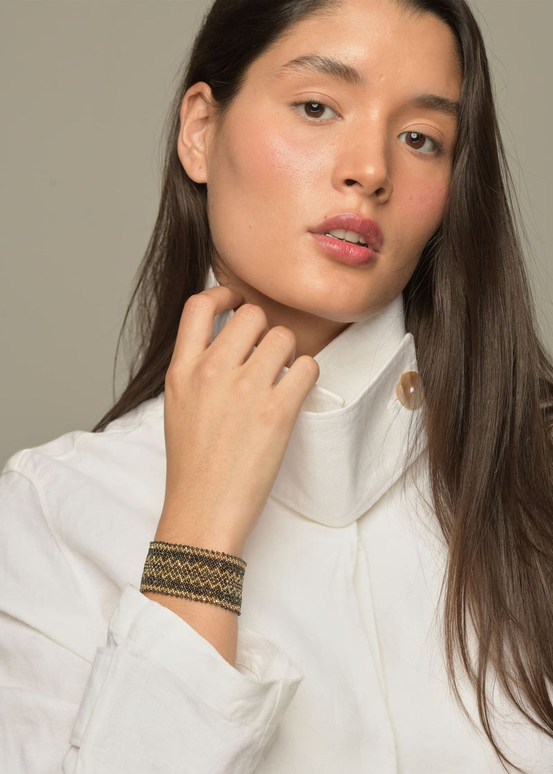 BRAZALETE MARTHA ORO VERDE MILITAR