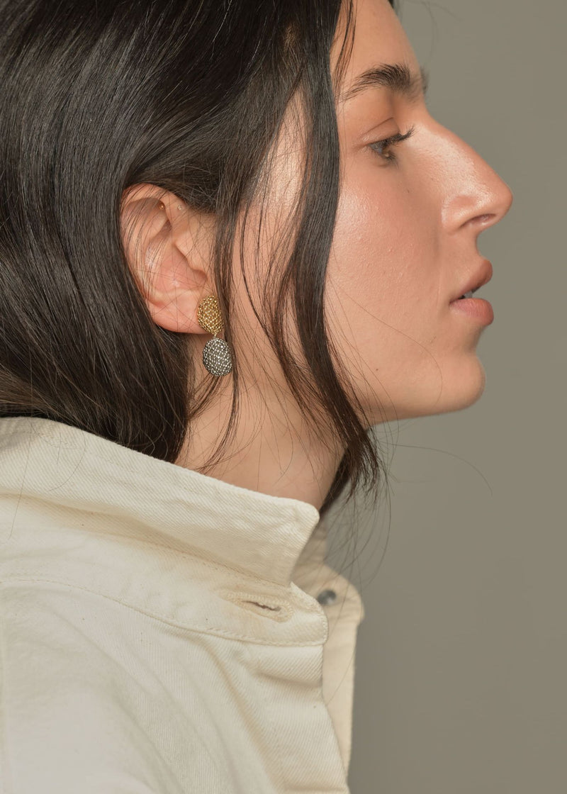 ARETES DOS HUTA TAWARI ORO PLATINO