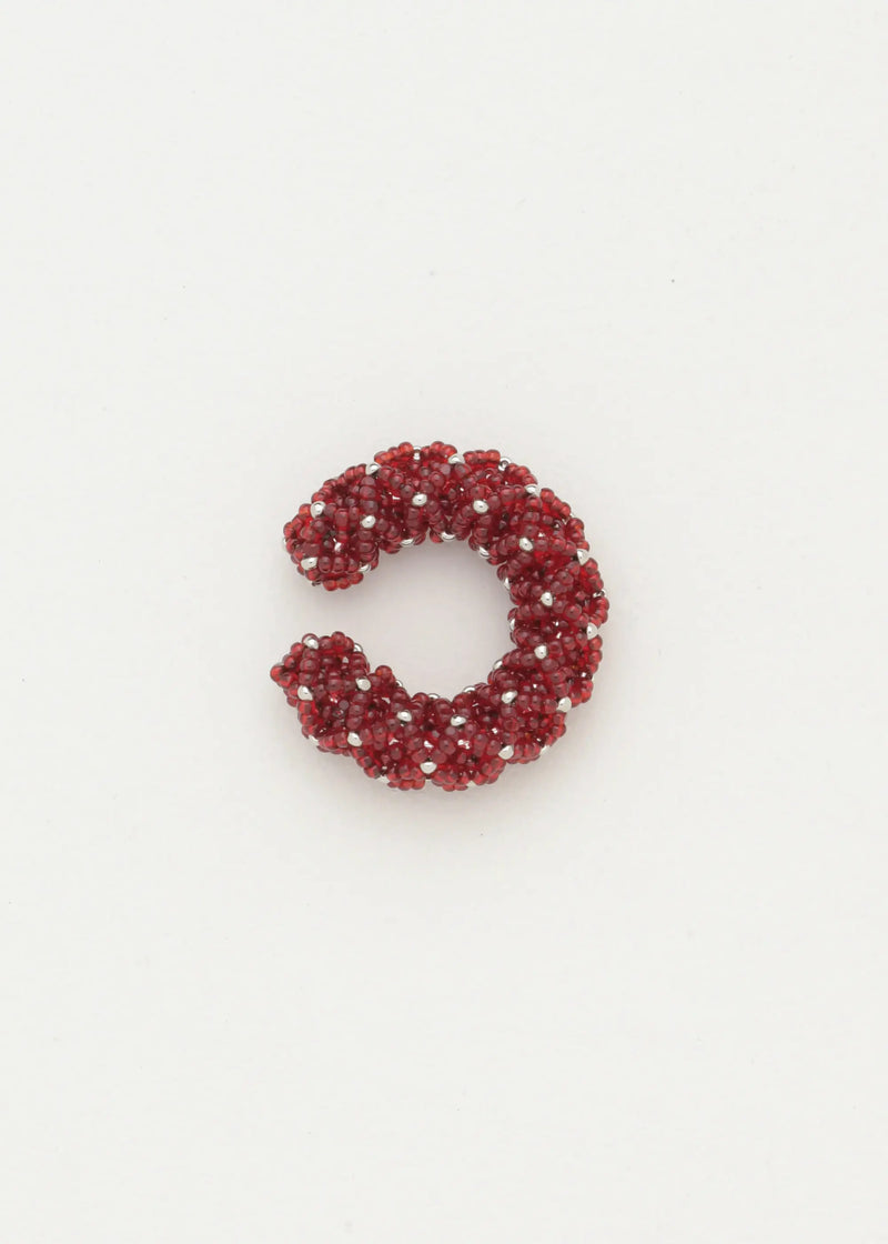 EARCUFF NAWI PLATINO ROJO CEREZA