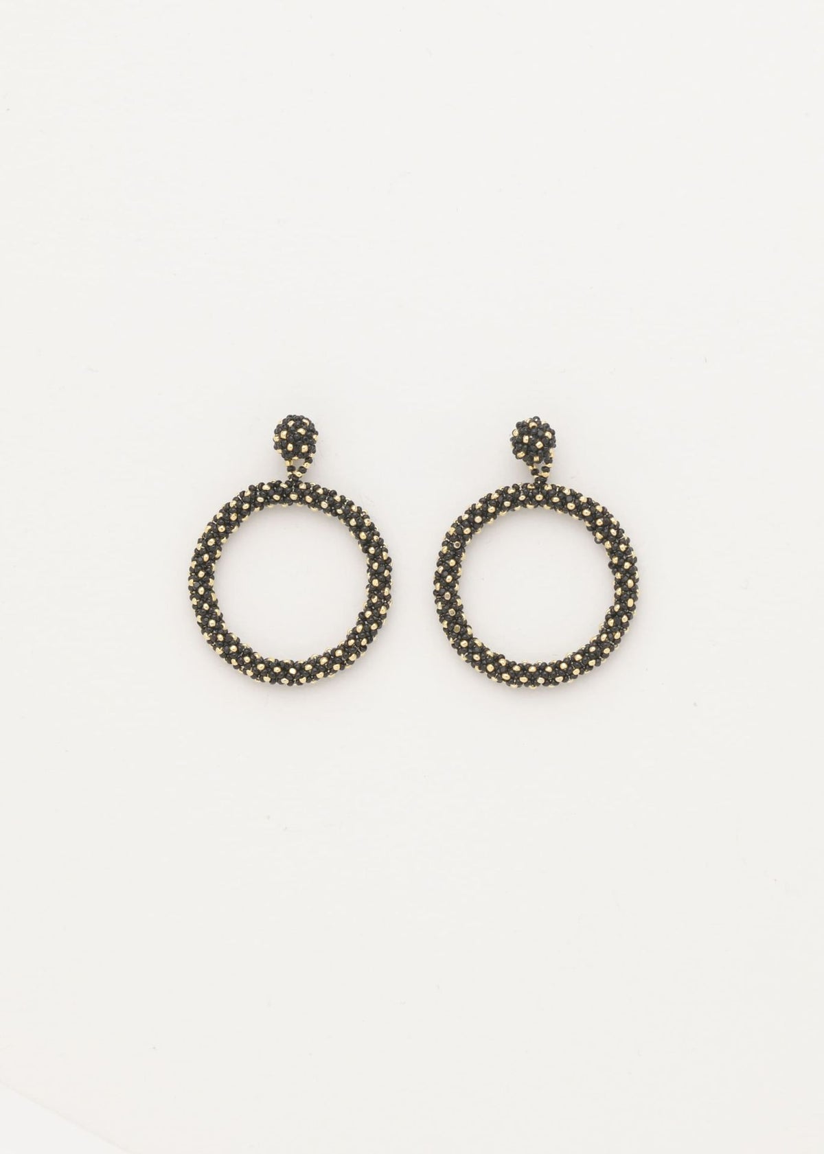 ARETES UN ARO MARTHA ORO NEGRO