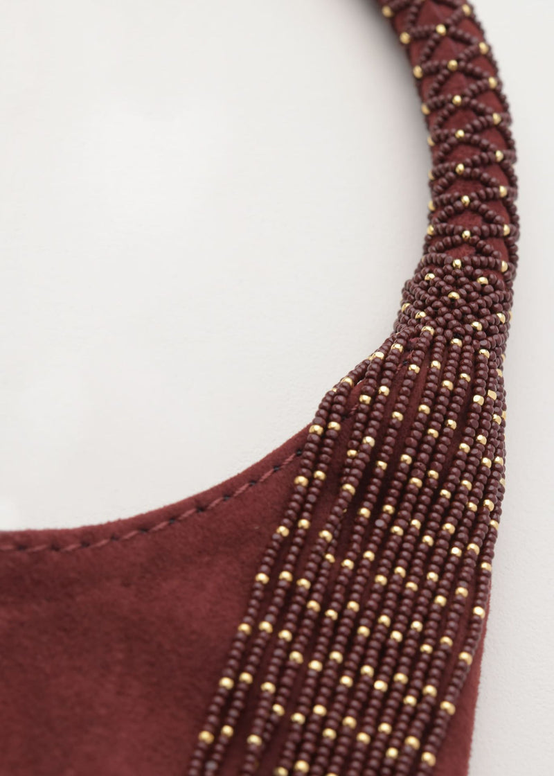BOLSO HAIKURI ORO VINO PIEL VINO