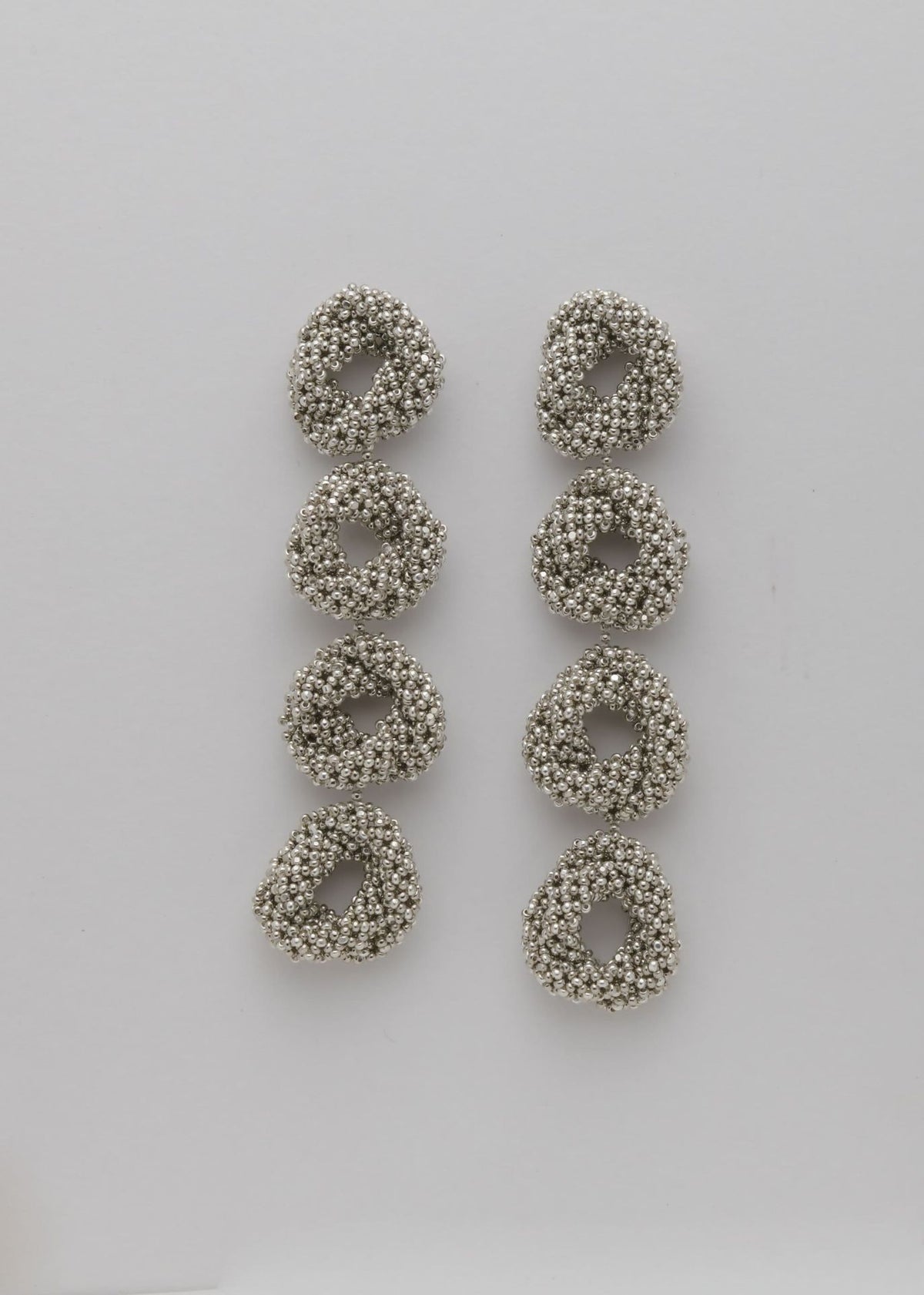 ARETES CUATRO HAIKURI PLATA PLATINO