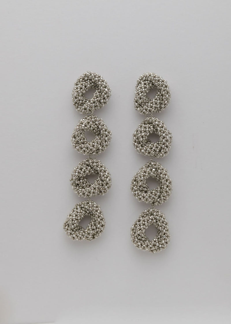 ARETES CUATRO HAIKURI PLATA PLATINO