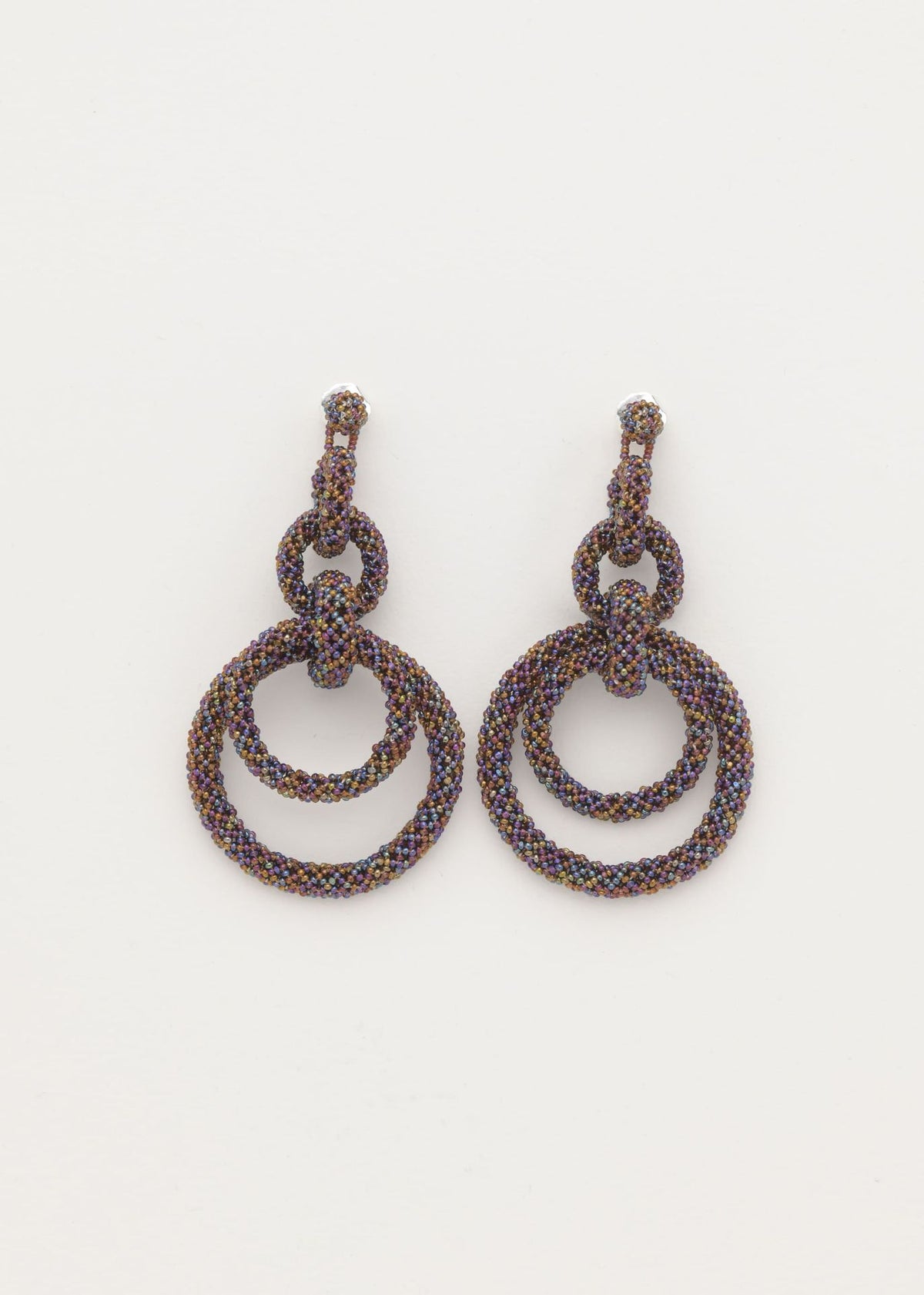 ARETES CINCO AROS CADENA TOPAZ TORNASOL