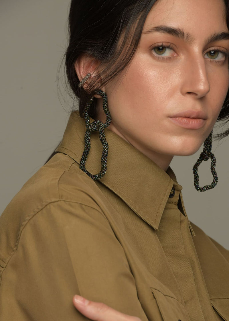 ARETES ESLABON KIPURI VERDE TORNASOL