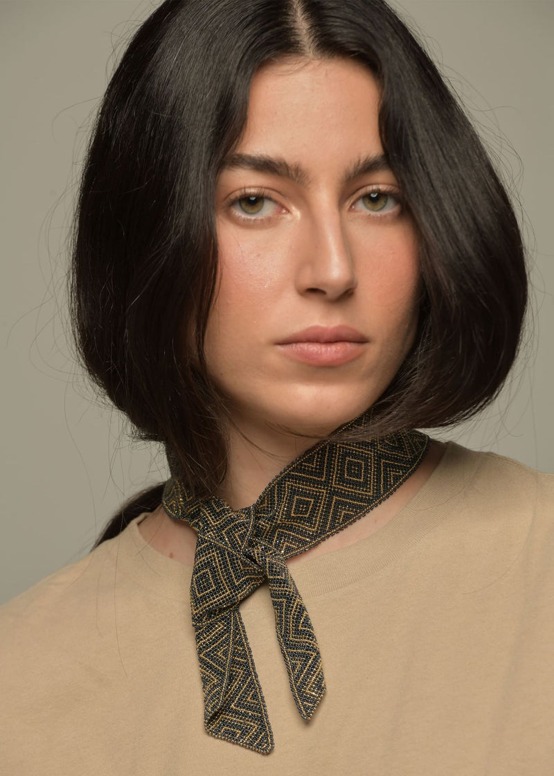 PAÑOLETA ORO GRIS METALICO