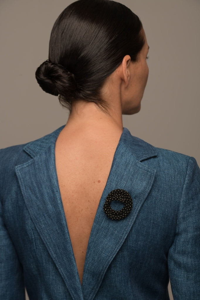 BROCHE ESPIRAL NEGRO