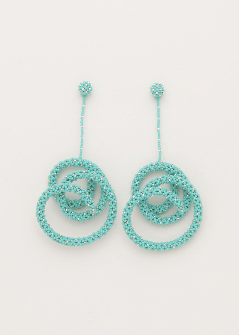 ARETES COLGANTES HAIKURI PLATA AZUL TURQUESA LUSTRE