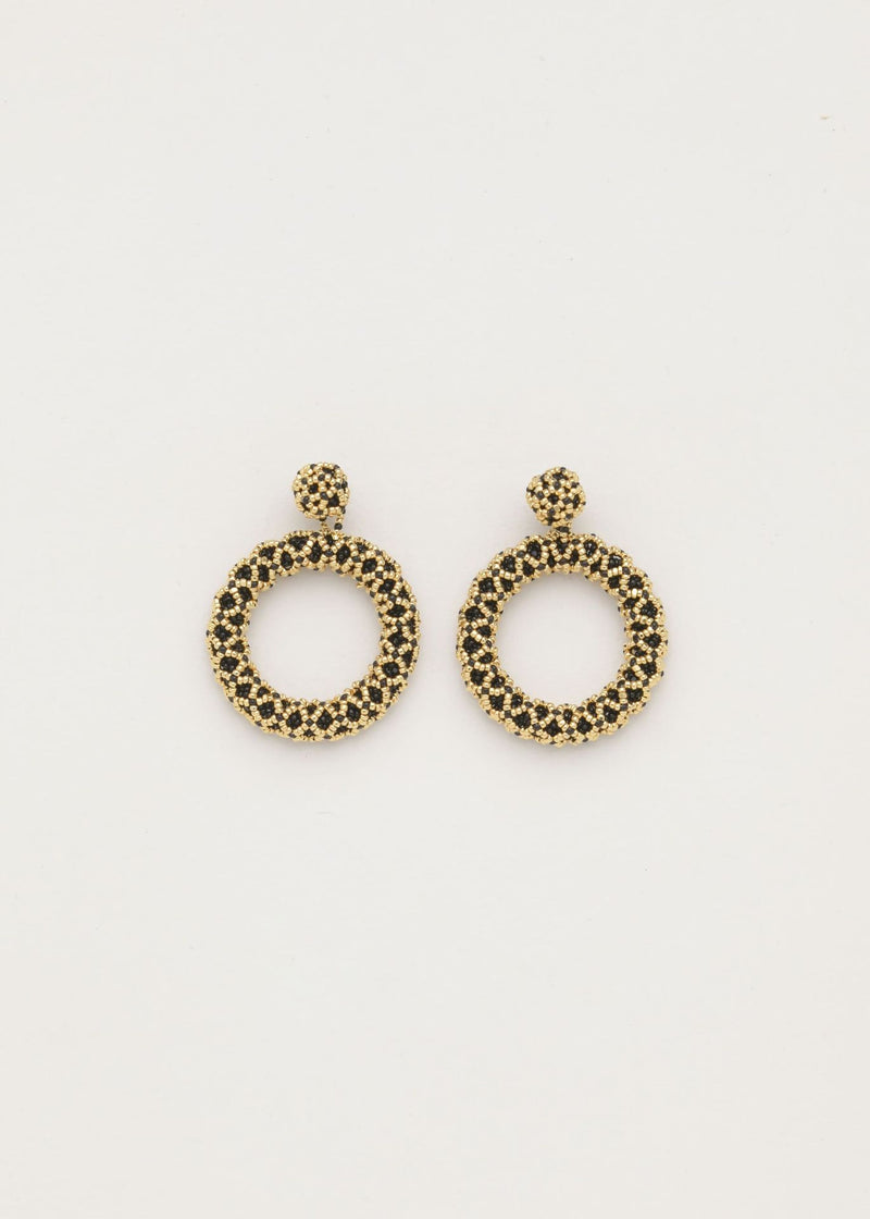 ARETES UN ARO NAWI ORO NEGRO