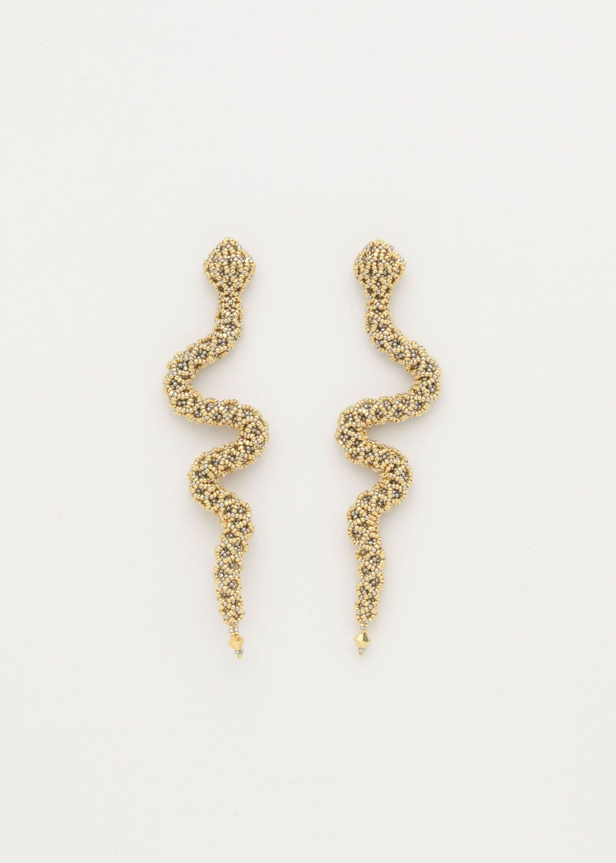 ARETES SERPIENTE NAWI ORO PLATINO