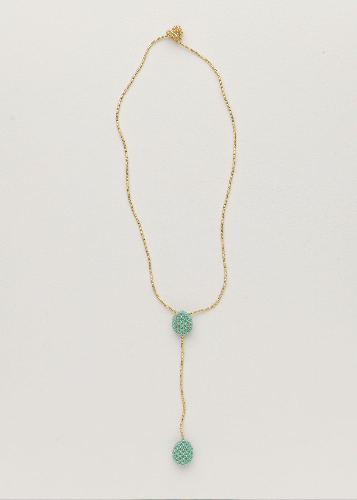 COLLAR DOS TAWARI ORO AZUL TURQUESA LUSTRE