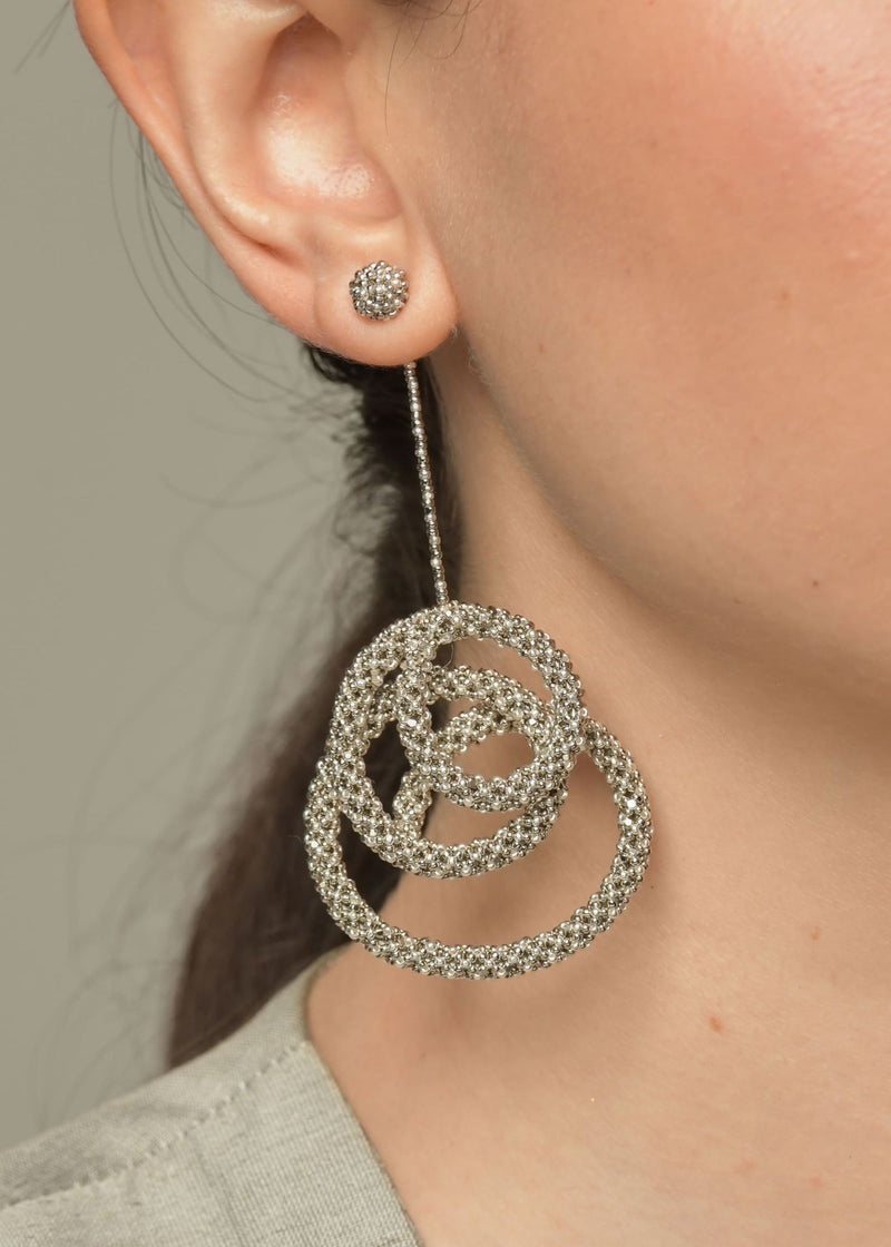 ARETES COLGANTES HAIKURI PLATA PLATINO