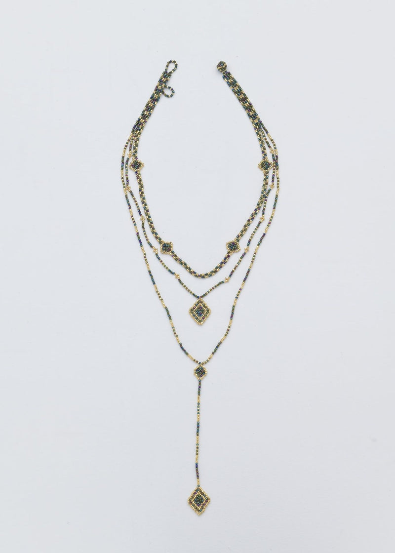 COLLAR WIXA LINEAL ORO VERDE TORNASOL