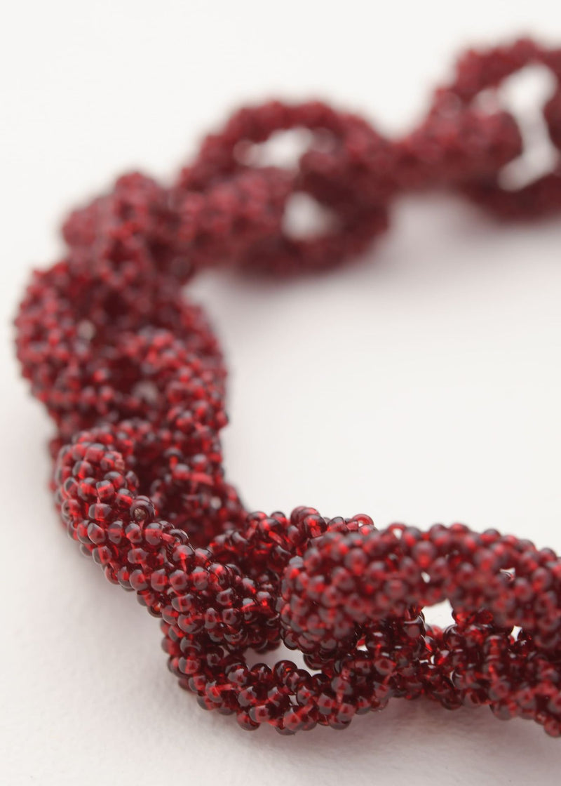 BRAZALETE HUTA CADENA ROJO JAMAICA