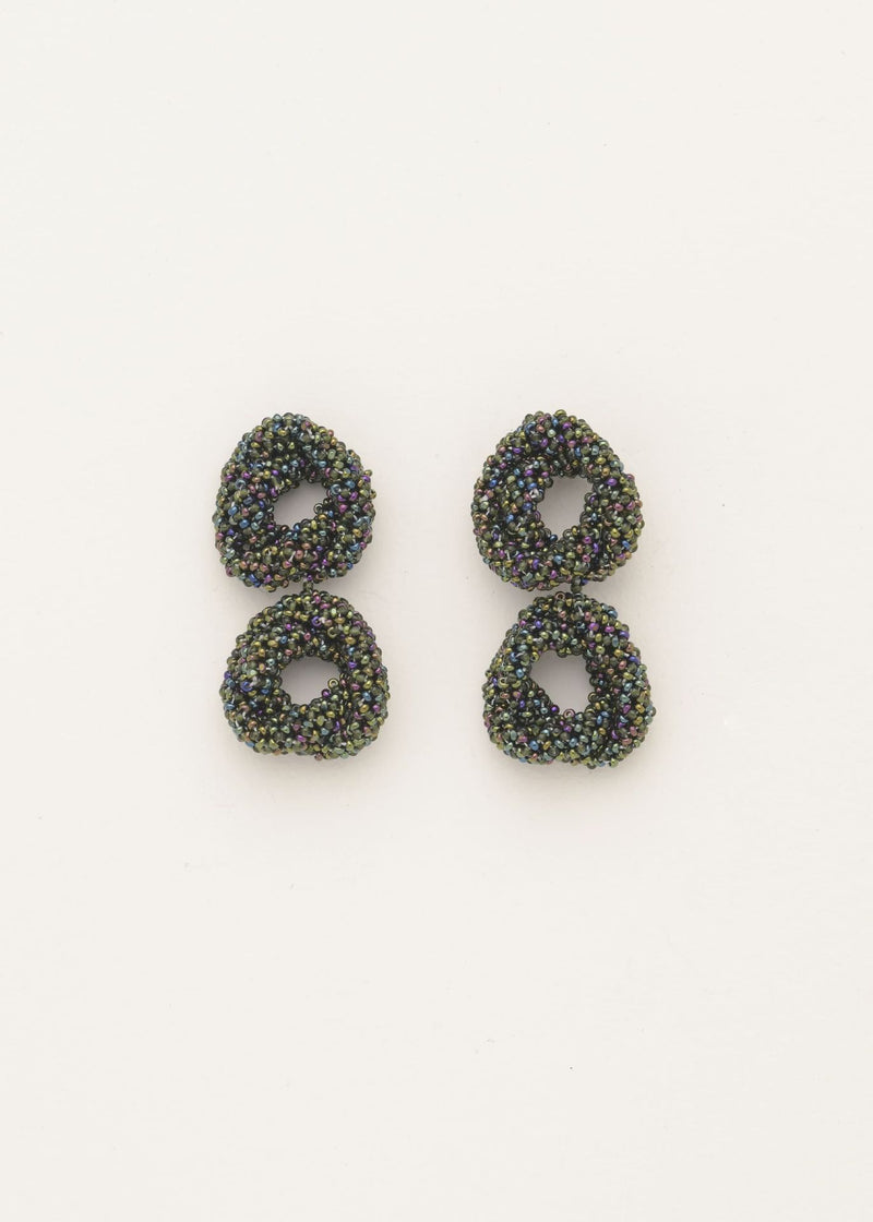 ARETES DOS HAIKURI VERDE TORNASOL VERDE BOTELLA OBSCURO
