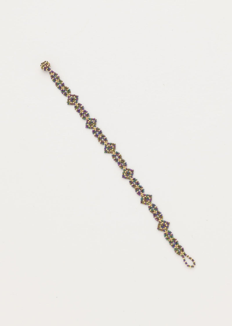 BRAZALETE OJO DE DIOS CADENA ORO TOPAZ TORNASOL