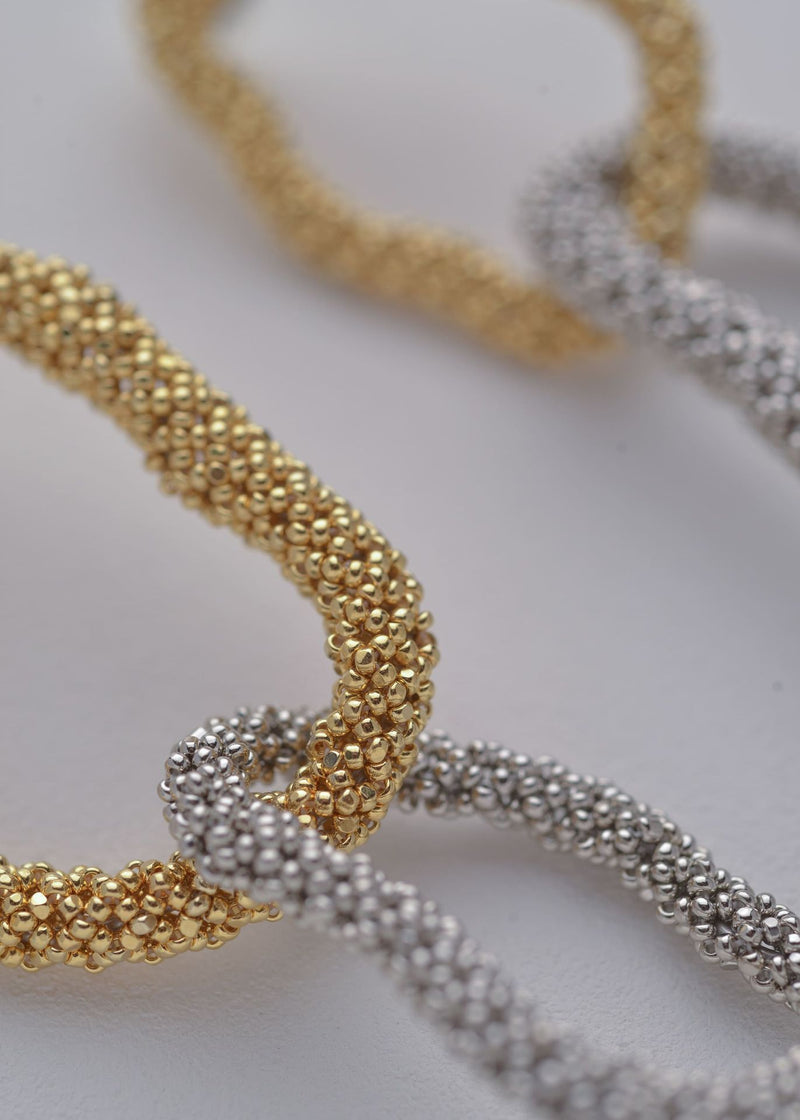 ARETES ESLABON KIPURI ORO PLATINO
