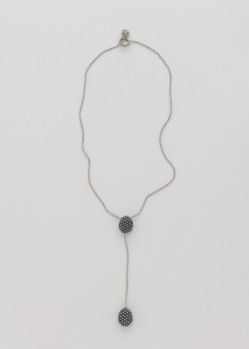 COLLAR DOS TAWARI PLATINO GRIS METALICO
