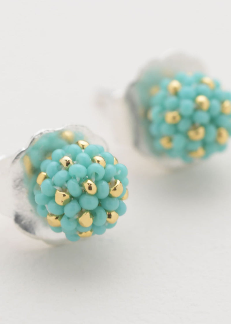 BROQUELES MARTHA ORO AZUL TURQUESA LUSTRE