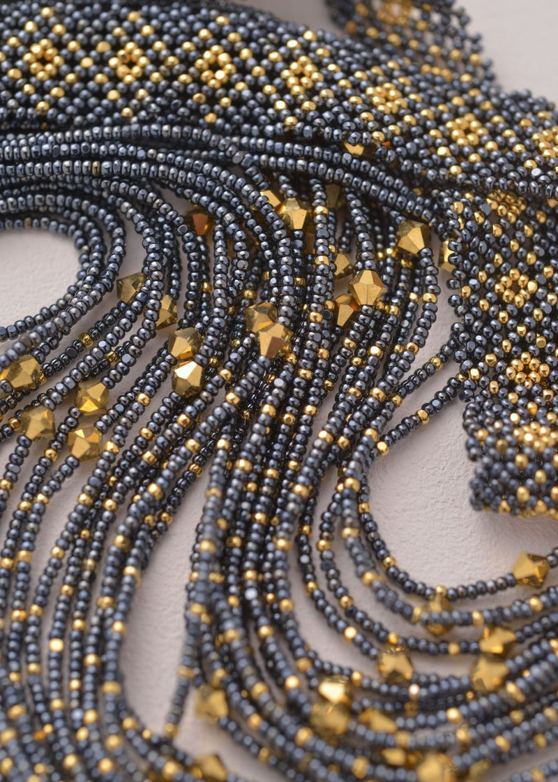 CINTILLA MARTHA ORO GRIS METALICO
