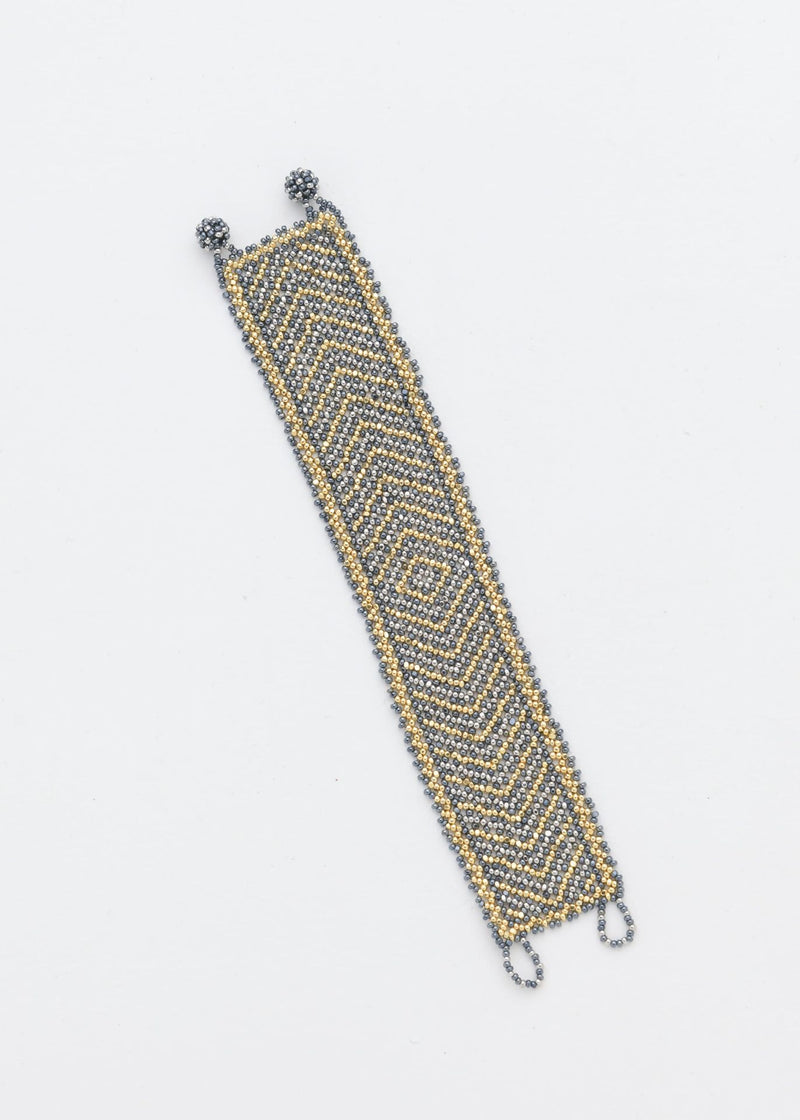 BRAZALETE MARTHA ORO PLATINO GRIS METALICO