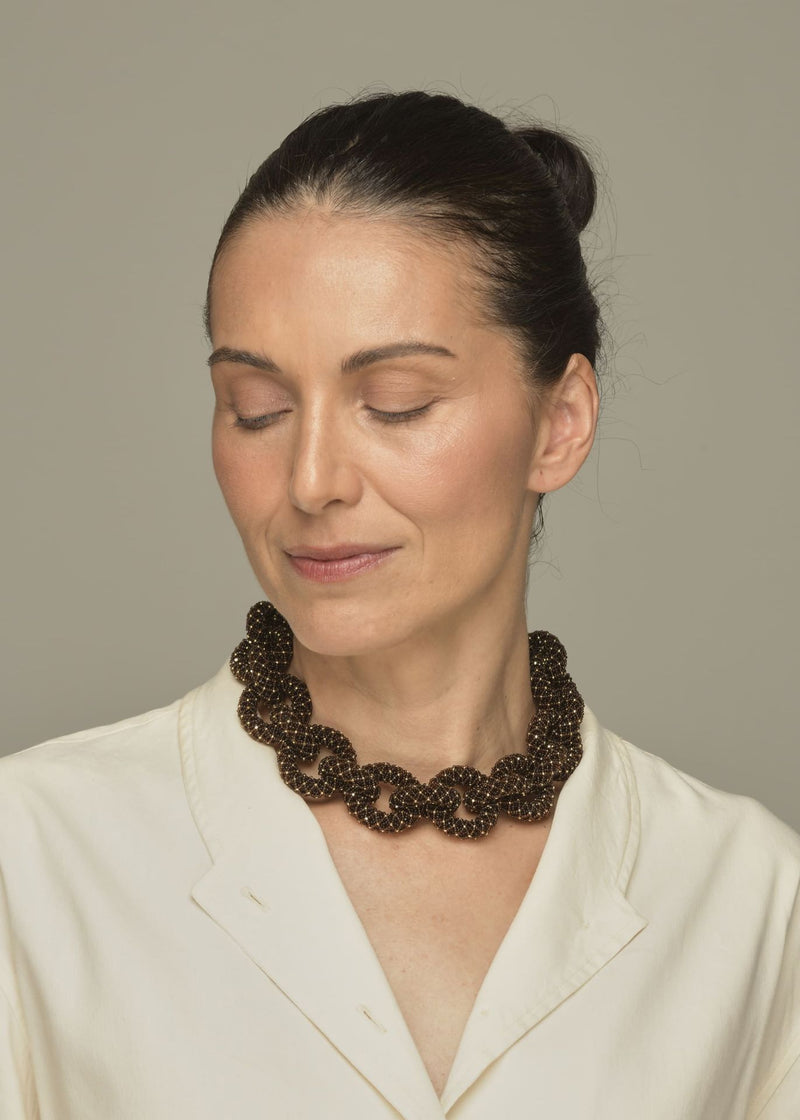 COLLAR HAIKA CADENA NAWI ORO CAFE TRANSPARENTE