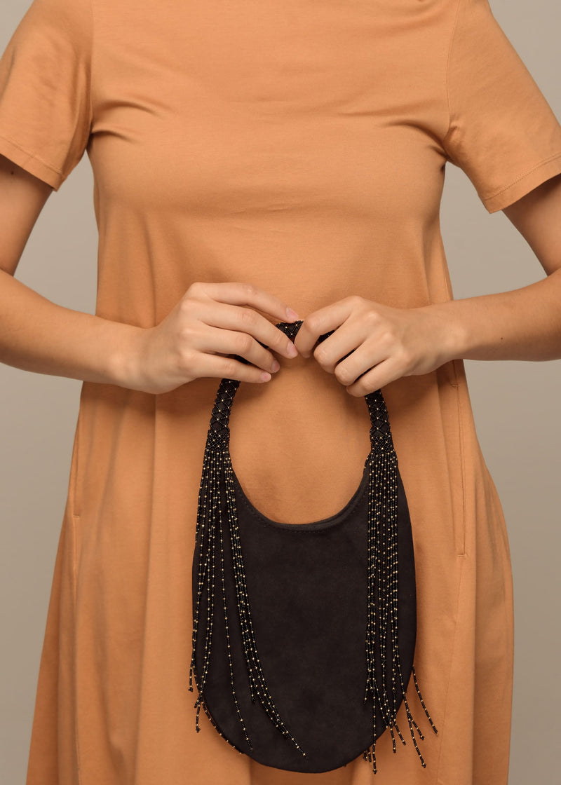 BOLSO HAIKURI ORO NEGRO PIEL NEGRA