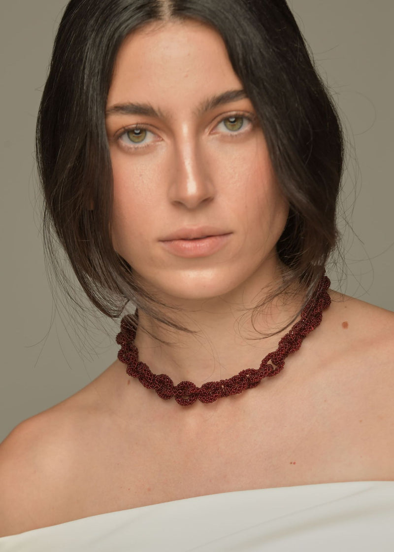 COLLAR HUTA CADENA ROJO JAMAICA