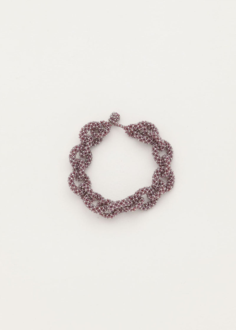 BRAZALETE HUTA CADENA PLATINO TG GARNET LUSTRE
